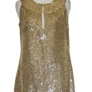 NWT TORY BURCH KYLIE stunning gold sequin Dress size 12 sleeveless from Neimans